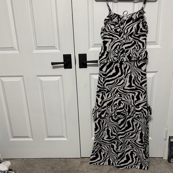 Elegant Black and White Zebra Maxi Dress - Picture 1 of 7